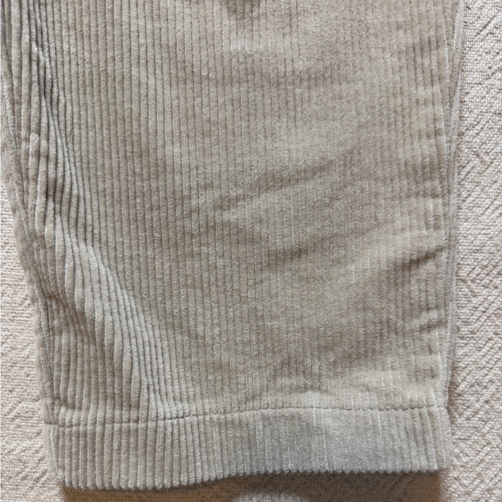 ZARA Corduroy Vneck Crop Overalls Neutral Light Greige M Academia Preppy Y2K - Picture 4 of 9